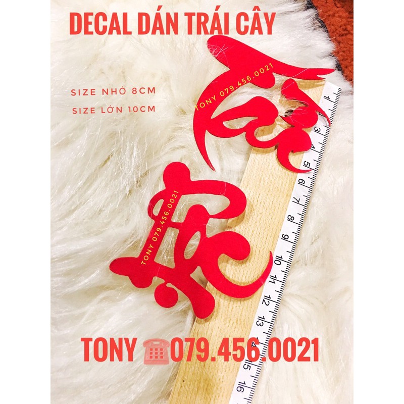 Chữ nhung thư pháp PHÚC - LỘC - PHÁT - TÀI dán dưa hấu & bưởi trang trí Tết  - TONY HOUSE