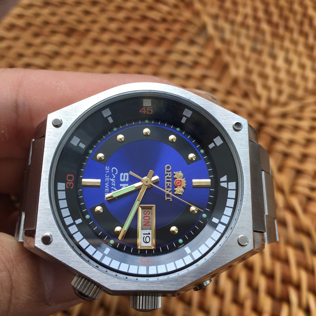 Đồng hồ sk nhật máy 46941 máy nhật nguyên bản mặt xanh dương