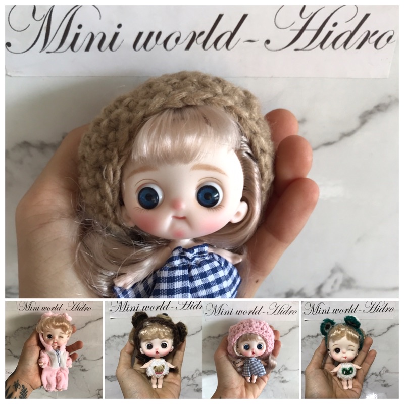 Búp bê nhựa faceup vẽ mặt Size ob11 baby bjd 1/12 đã fu face Up dễ thương.