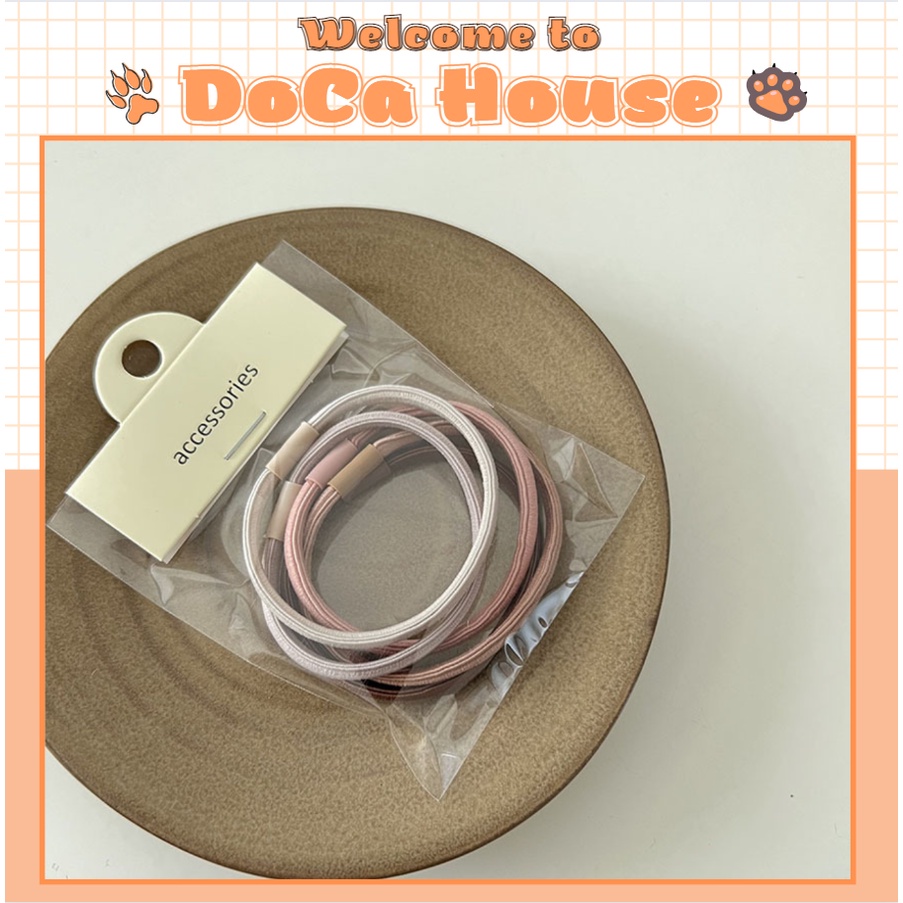 Dây Buộc Tóc Doca, Set 5 Dây Chun Buộc Tóc Co Dãn Thời Trang Hàn Quốc