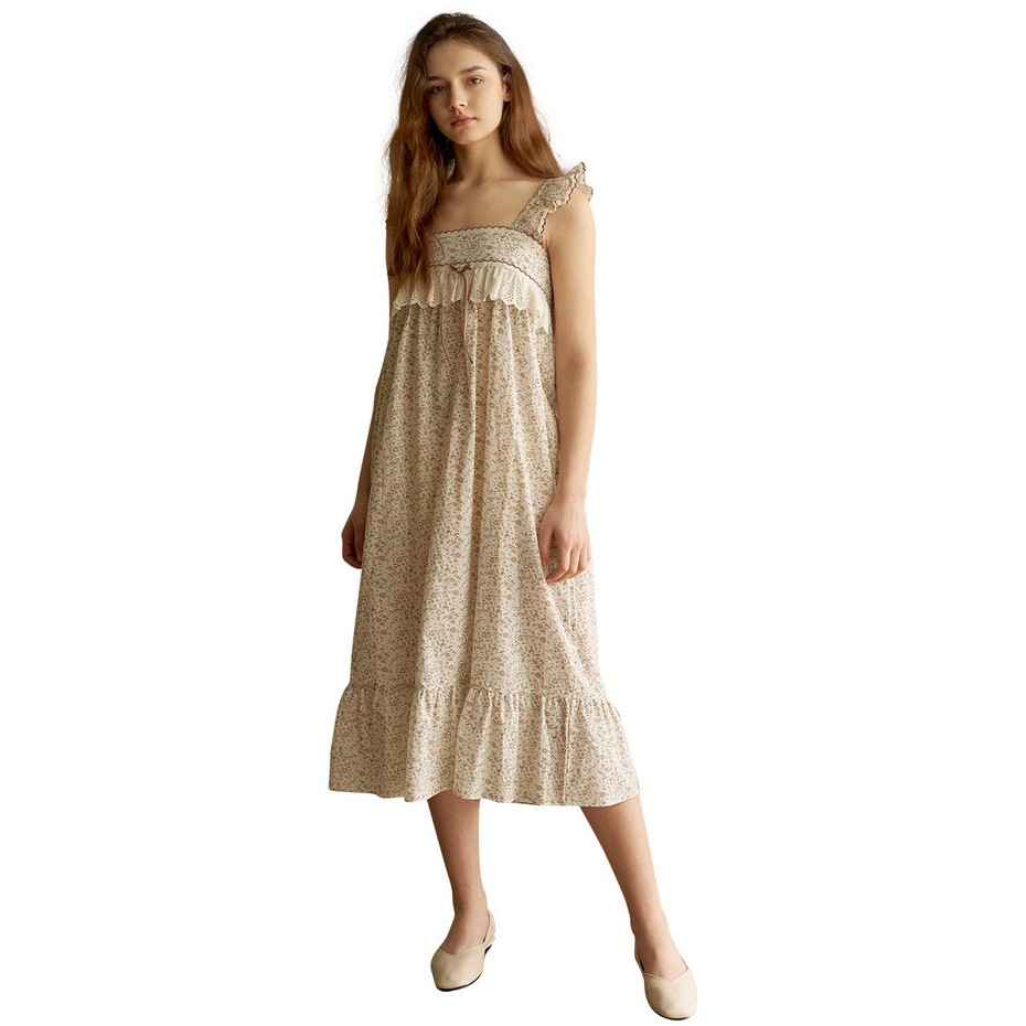 đồ ngủ Không Tay 100% Cotton Phong Cách Vintage Dành Cho Nữ
