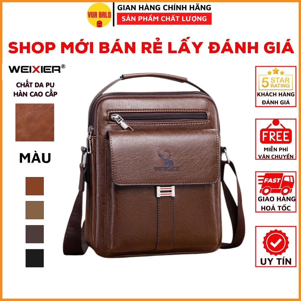 Túi đeo chéo nam WEIXIER thời trang đựng Ipad, điện thoại, ví, đồ cá nhân - Tích hợp đi học, đi du lịch dã ngoại
