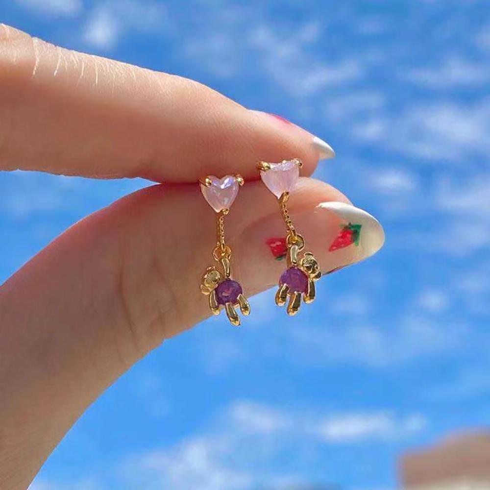 Bông Tai Hình Ngôi Sao / Trái Tim Dễ Thương Phong Cách Hàn Quốc Thời Trang Cho Nữ