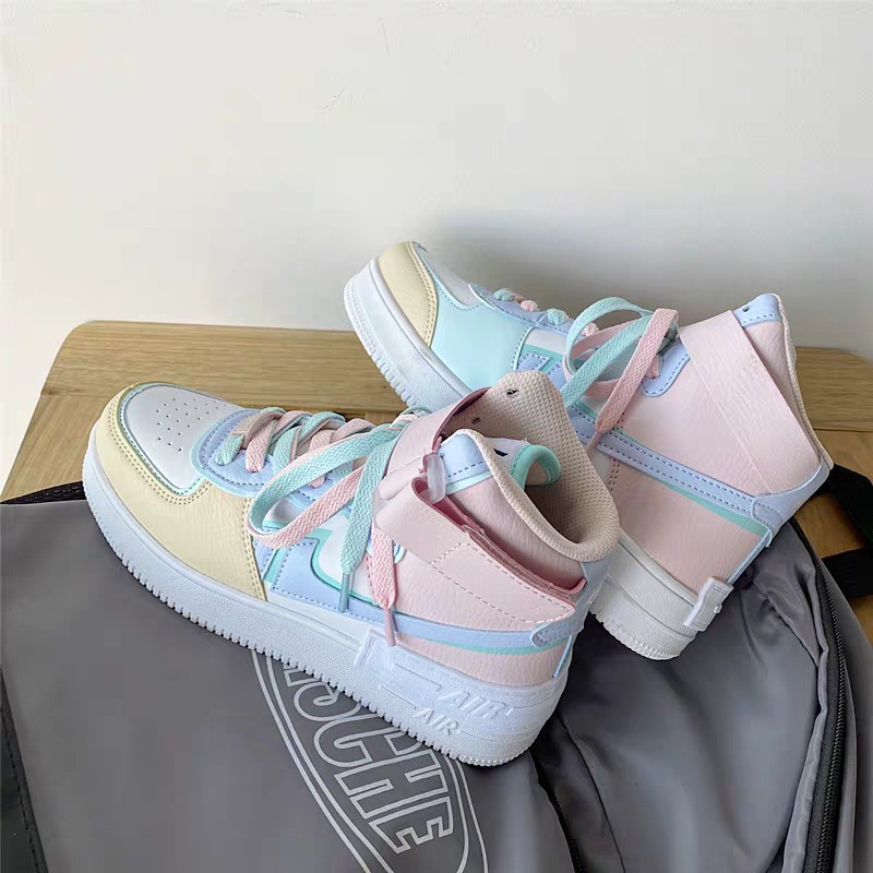 [CÓ SẴN] Giày cổ cao nữ Ulzzang Custom Jordan mã 1060 nâng đế bằng cao 2cm da thoáng chân đi học đi chơi xanh biển