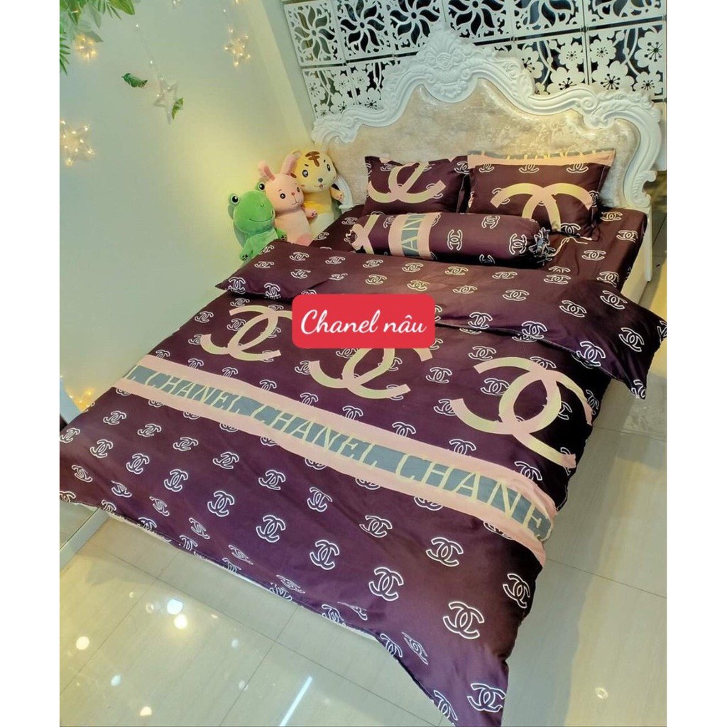 vải poly cotton,được chọn mẫu-MẪU CHANEL NÂU