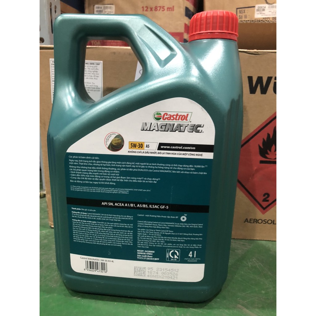 NHỚT ĐỘNG CƠ CAO CẤP CASTROL MAGNATEC PROFESSIONAL A5 5W30 API SN/CF (CHÍNH HÃNG ĐỔI MẪU MỚI)