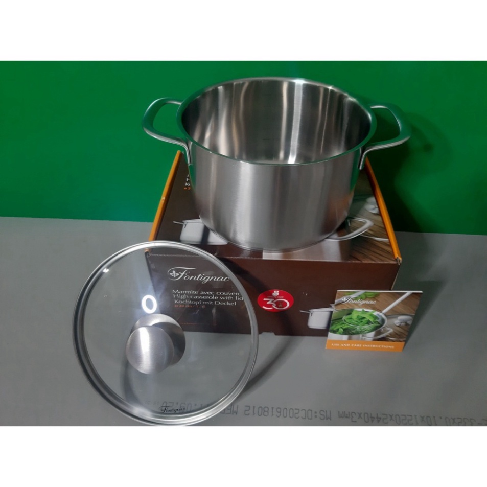 Nồi inox cao cấp Fontignac 20cm 🥘có vạch báo mực nước🐟 Thương hiệu hàng đầu của Pháp HGDBĐ