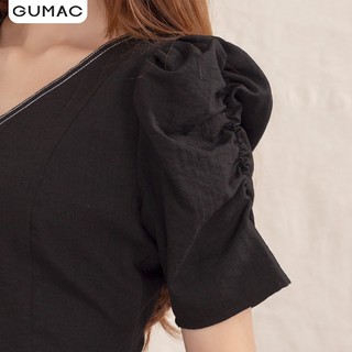 Đầm cổ V dằn chỉ DA1028 GUMAC
