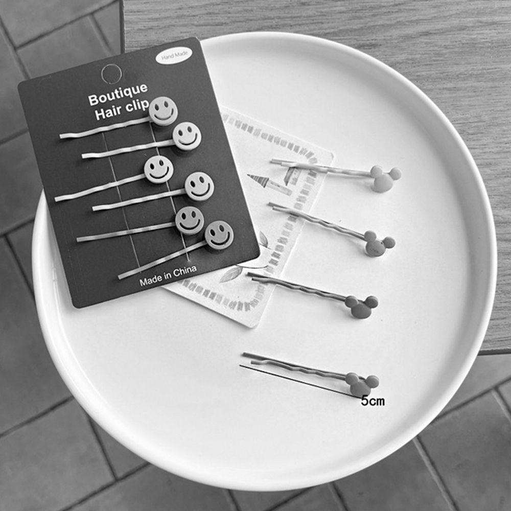 Kẹp Tóc Hình Nơ Mặt Cười / Trái Tim / Chuột mickey Màu Kẹo Ngọt Ngào Dễ Thương Phong Cách Hàn Quốc Cho Bé Gái