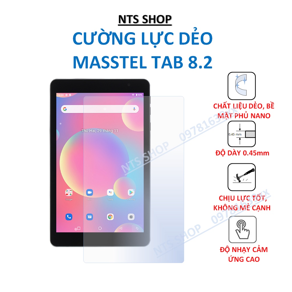 Cường lực dẻo bảo vệ màn hình Masstel Tab 8.2