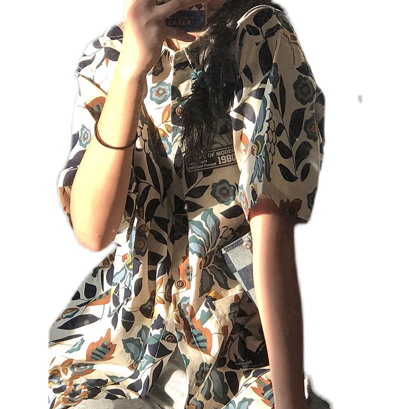 Áo Sơ Mi Ngắn Tay Phong Cách Retro Thời Trang Mùa Hè Dành Cho Nữ