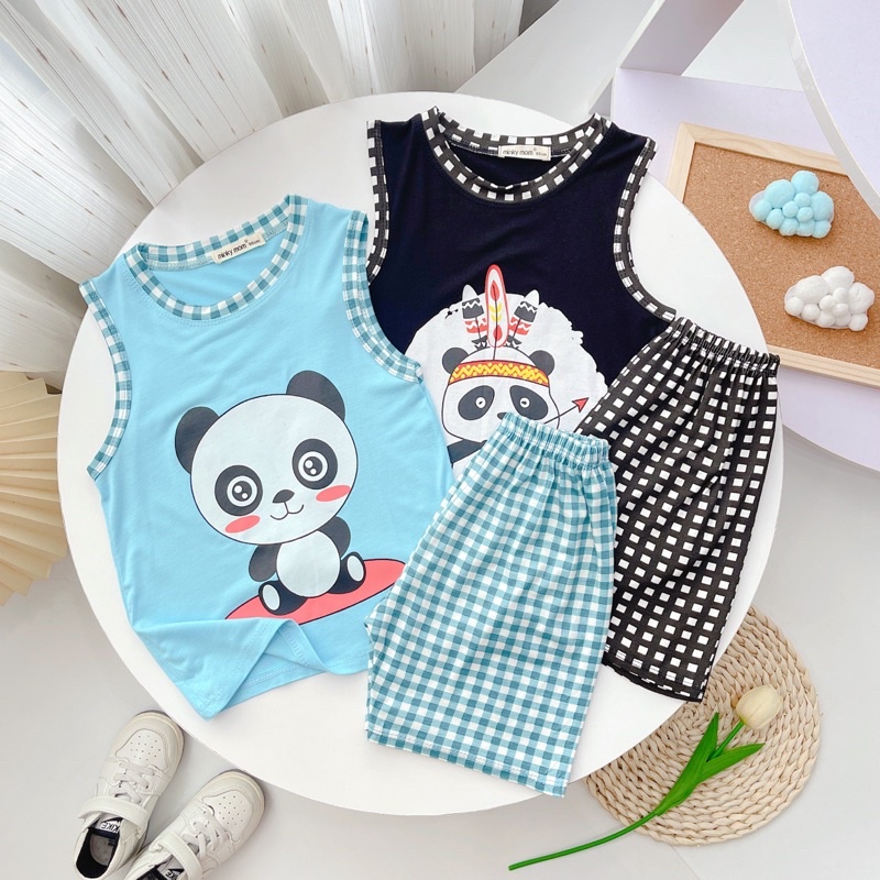 Bộ ba lỗ sọc co giãn mềm mịn mát cho bé từ 5-30 kg