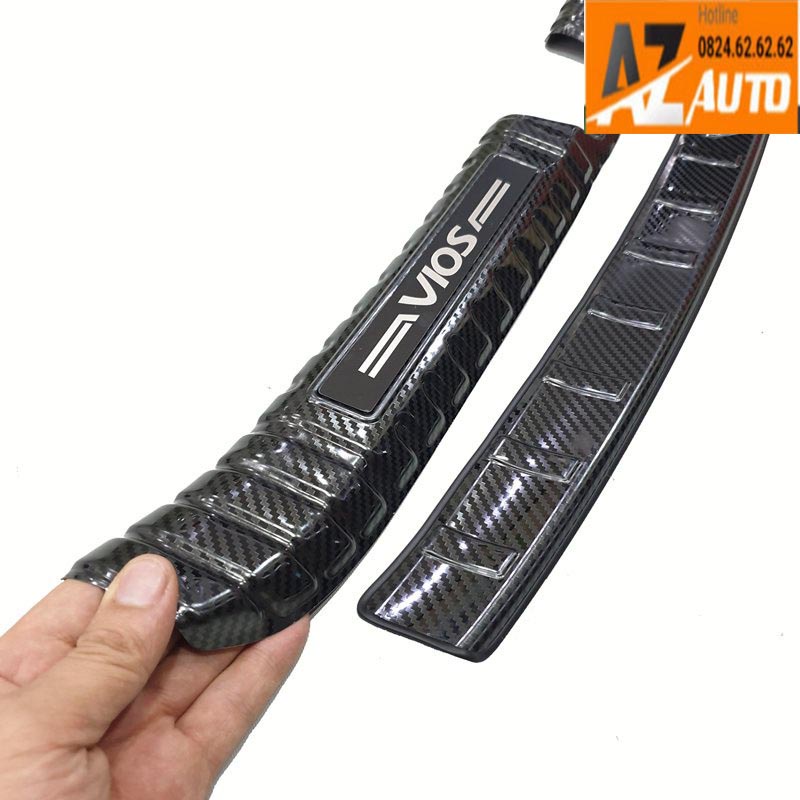 Ốp bậc cửa, nẹp bước chân, Cốp Xe Toyota Vios 2023 - 2019 Vân Carbon Cao Cấp