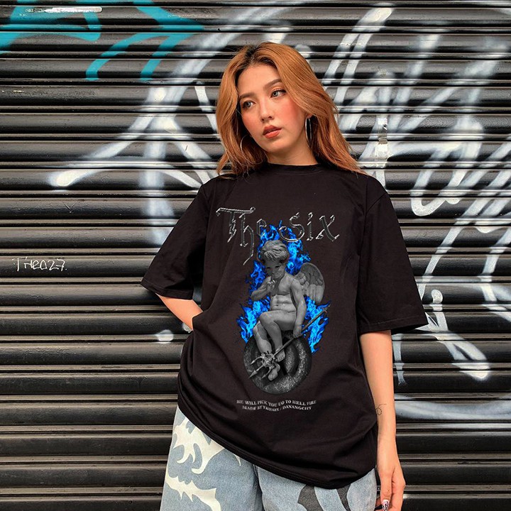 Áo phông tay lỡ unisex - Vải Cotton 4 chiều - HELL ANGEL | BigBuy360 - bigbuy360.vn