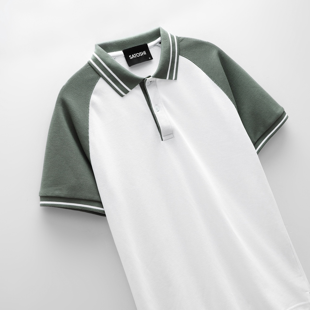 |Satoshi | Áo Polo nam SAPL66 Diamond Pique Raglan Viền Trụ