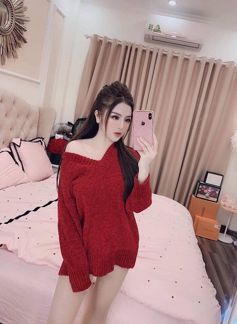 🧣❄️🧣PHẢI NÓI LÀ HÀNG THU ĐÔNG NĂM NAY QUÁ LÀ ƯNG Ý LUÔN ☺️☺️☺️ ❌❌❌ÁO LEN NHUNG CỔ V❌❌❌ 👑 Áo len - must have thu đông