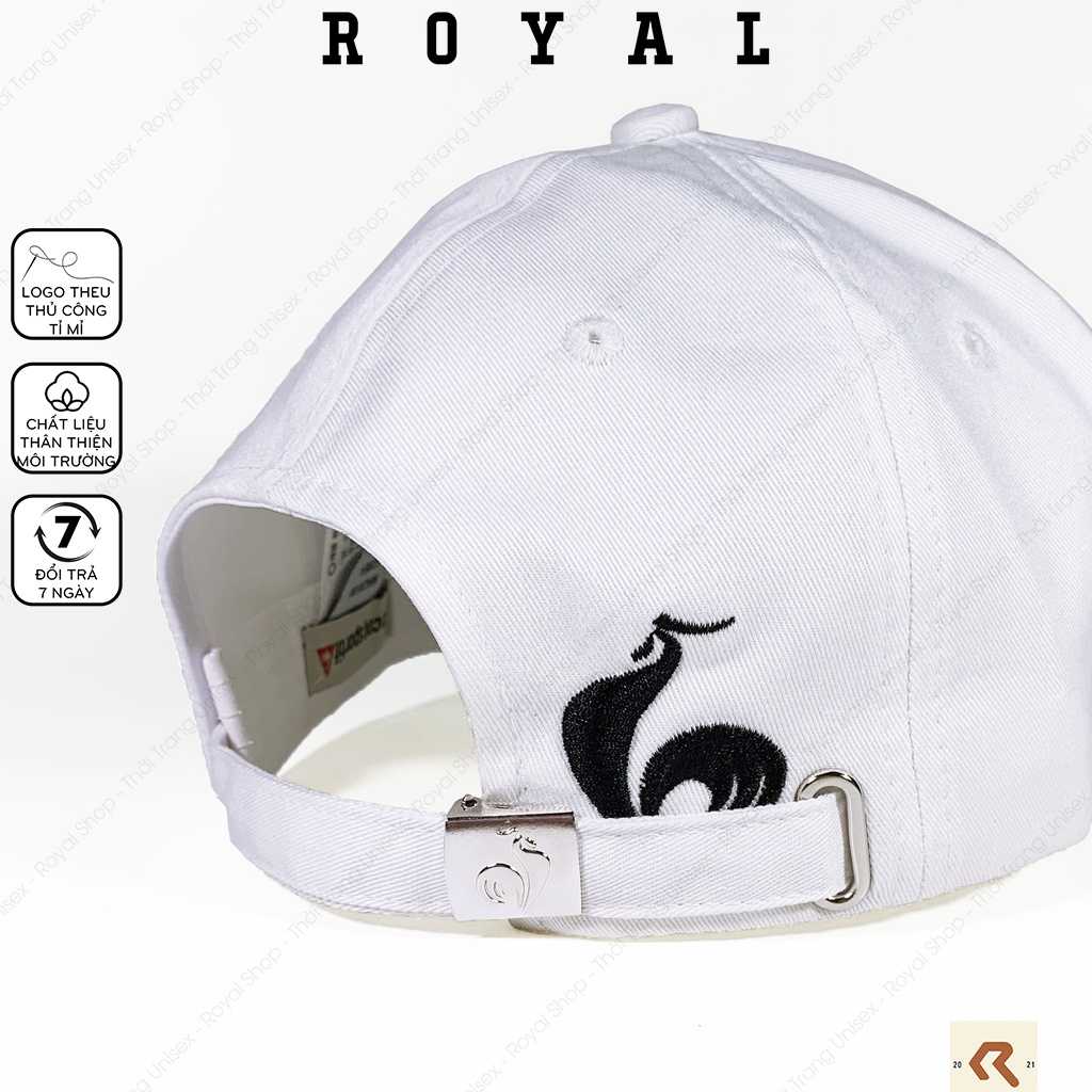 Mũ lưỡi trai nam nữ le coq sportif, nón kết logo con gà full tem vải kaki cotton Hàn - Royal Caps