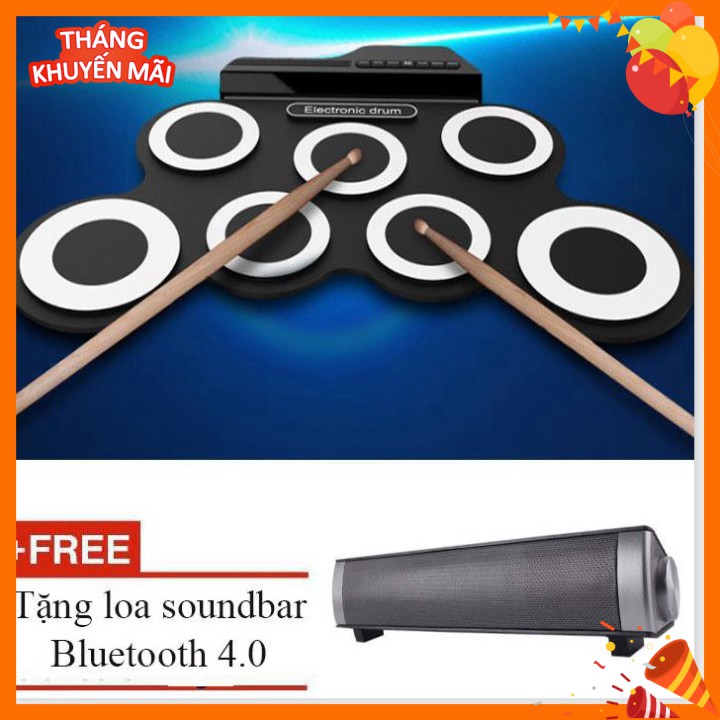 🔖[HnL] Trống điện tử cho bé học nhạc Electronic Drum Portable USB