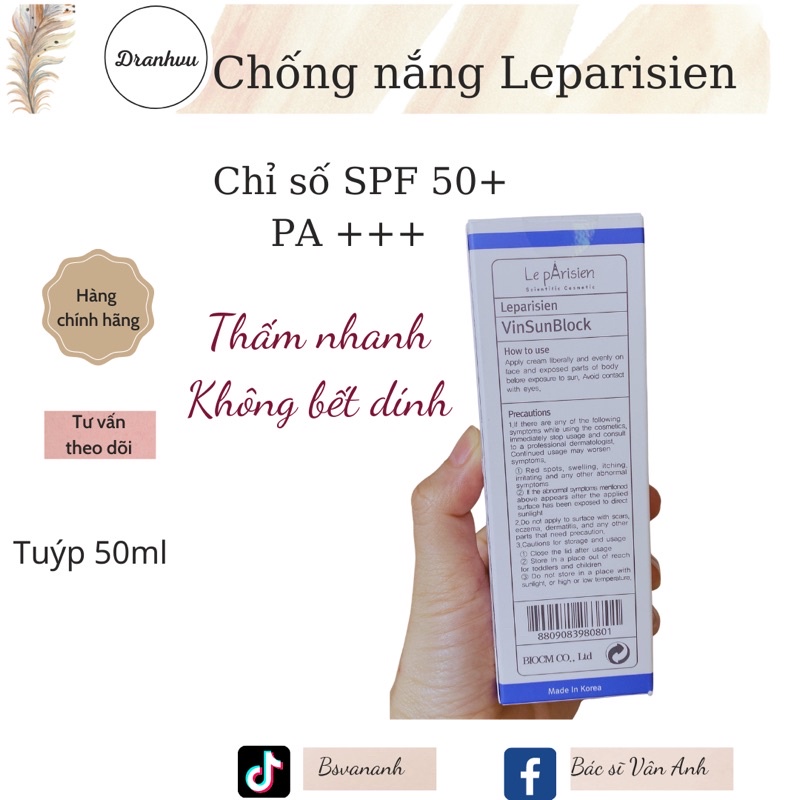 Kem chống nắng Leparisien 50ml
