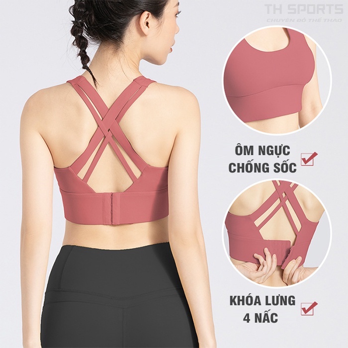 Áo bra tập gym yoga nữ chống sốc ngực thấm hút mồ hôi ôm dáng chất liệu cao cấp kiểu dáng thể thao - TH Sports TH009