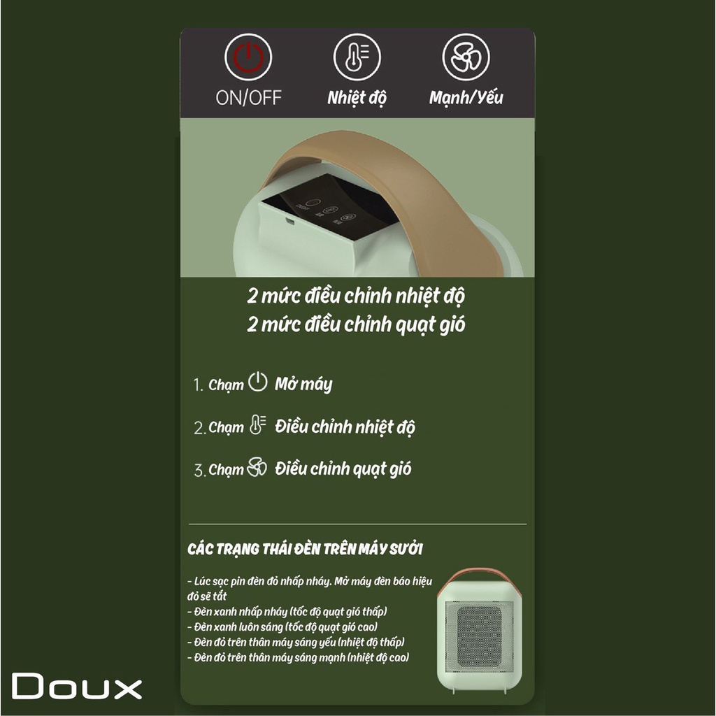 Máy Sưởi Gốm Doux DX-1333
