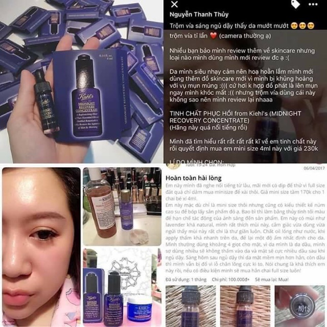 [Sample] Serum dưỡng da ban đêm Kiehls | Tinh chất dưỡng da Kiehl’s Midnight Recovery Concentrat 2ml