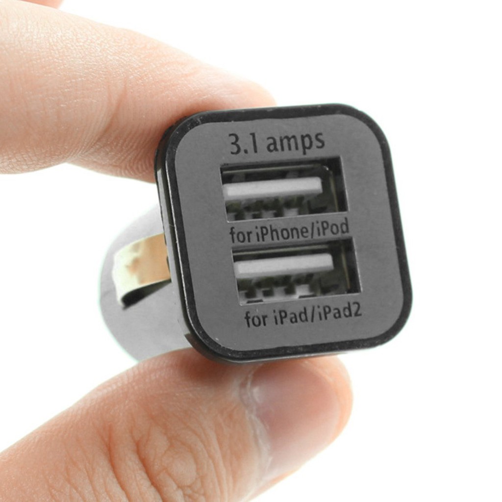 Bộ sạc điện thoại trên xe hơi 12V 3.1A 2 cổng USB cho điện thoại / máy tính bảng