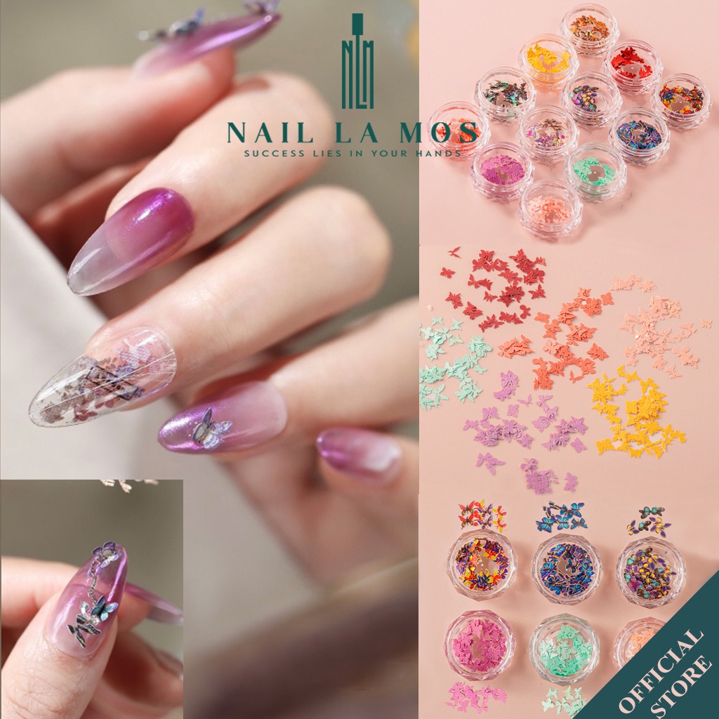 Bướm giấy nail 3D trang trí móng - phụ kiện bướm nail đắp ẩn gel phong cách Hàn Nhật