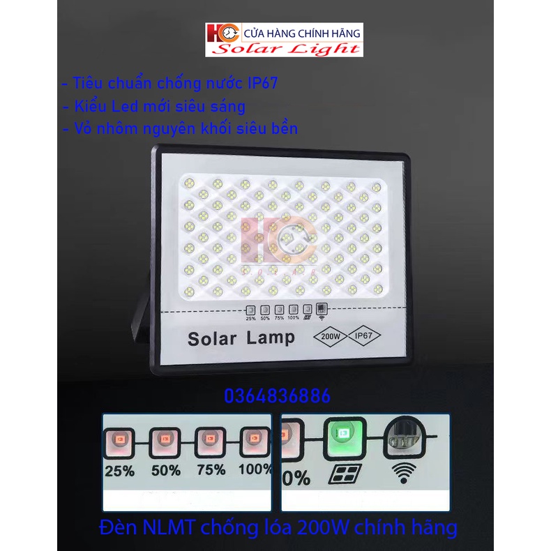 Đèn năng lượng mặt trời chống lóa, 30W, 50W, 100W, 200W, 300W, , chính hãng HC Solar Light