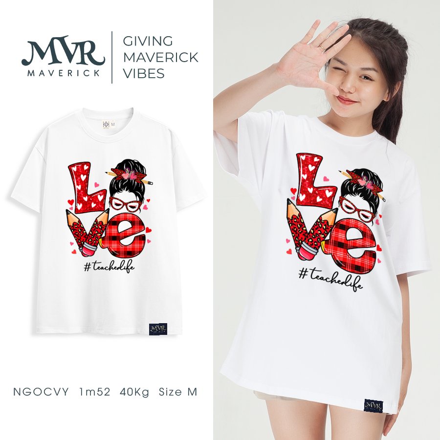 Áo thun nữ phom rộng Unisex hài hước tình yêu ngày lễ tình nhân MVR KK4038