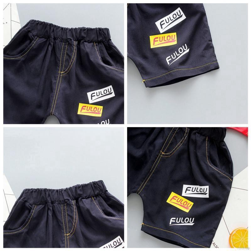 Quần Short Jean Lưng Thun In Họa Tiết Hoạt Hình Cho Bé 0-6 Tuổi