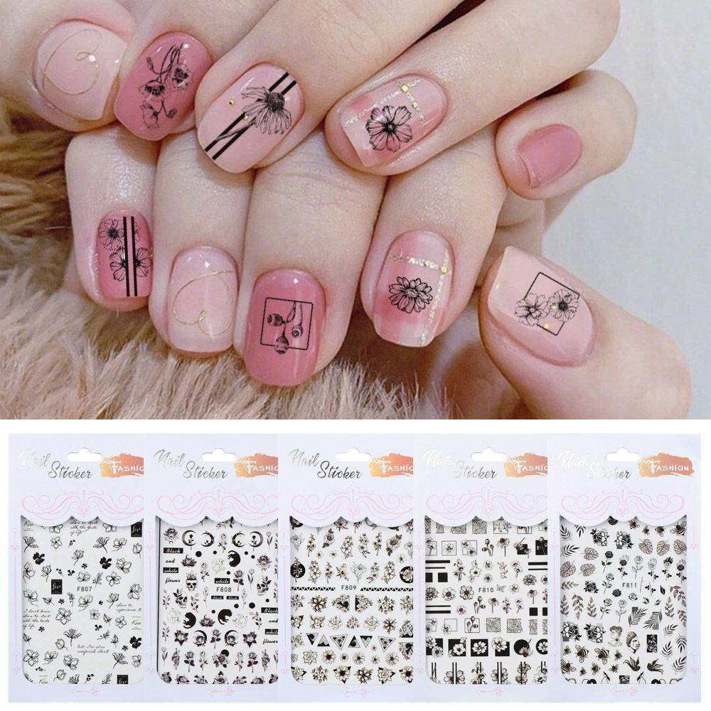 Miếng Dán Trang Trí Móng Tay Họa Tiết Hoa Và Bướm Phong Cách Giáng Sinh Độc Đáo