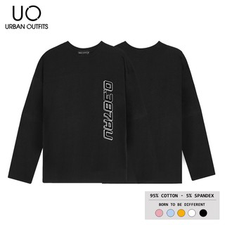Hàng OUTLET TDO03 Áo Thun Tay Dài Nam Nữ Form Rộng URBAN OUTFITS In Chữ 0387AU 100 Cotton 4 Chiều