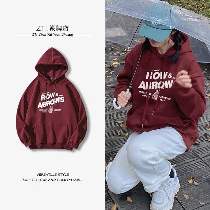 Áo Hoodie Unisex Form Rộng Màu Đỏ Đô Chất Liệu Nỉ Ngoại, Hàng Hottrend Loại 1