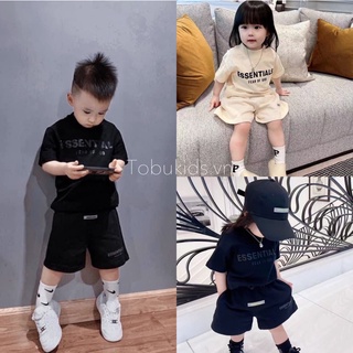 Đồ bộ cộc tay bé trai, bé gái - set bộ essentials phiên bản kid cho bé cực chất