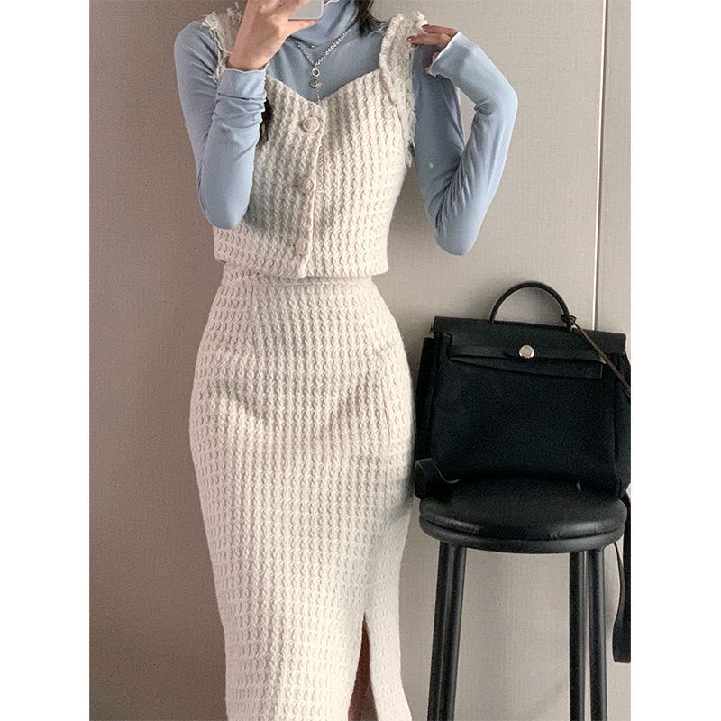 Set Áo Khoác Không Tay + Áo Sơ Mi + Áo Khoác Thời Trang Thu Đông Dành Cho Nữ 15 Ngày