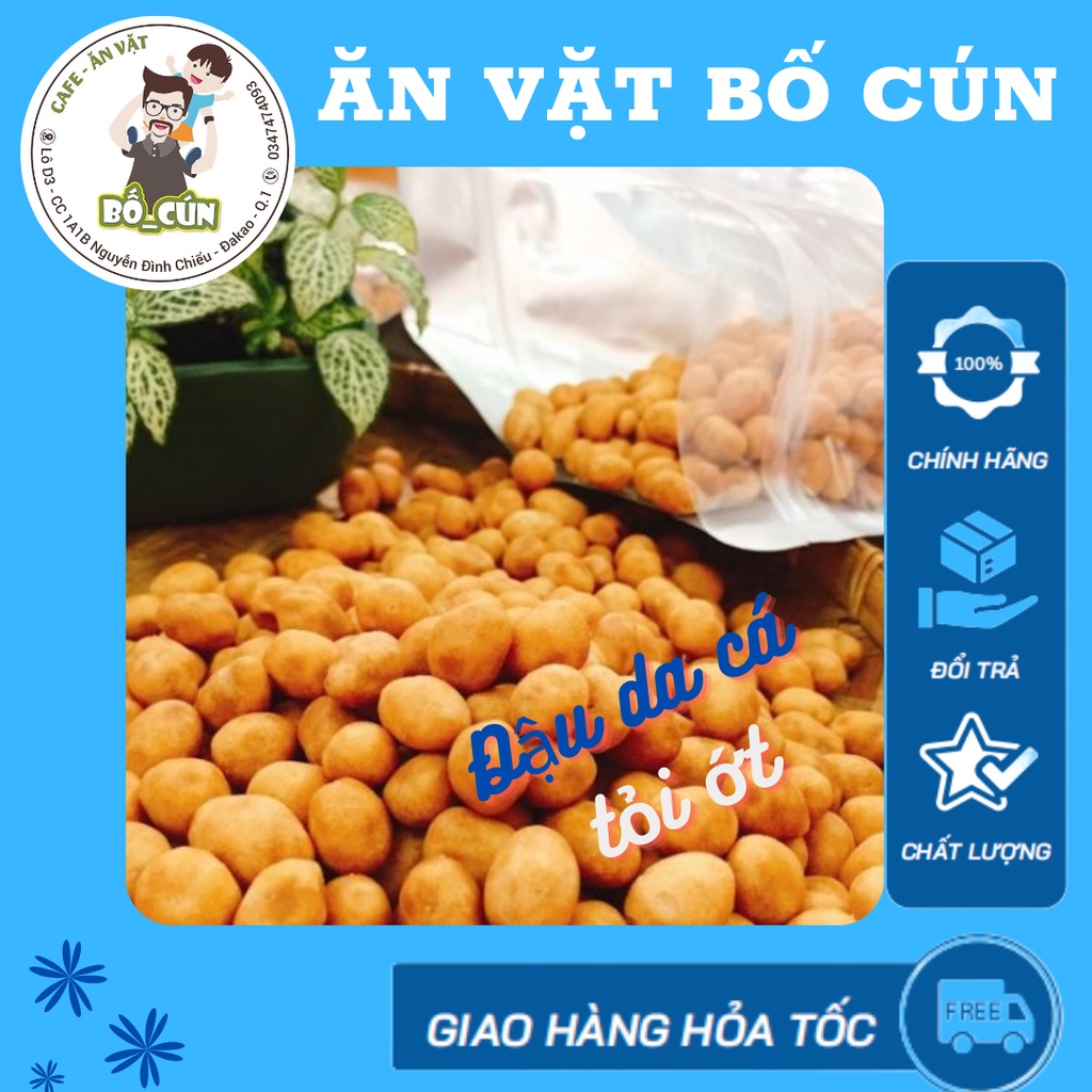 Đậu Da Cá Tỏi Ớt ( hũ pet 500gram) Ăn Vặt Văn Phòng Bố Cún