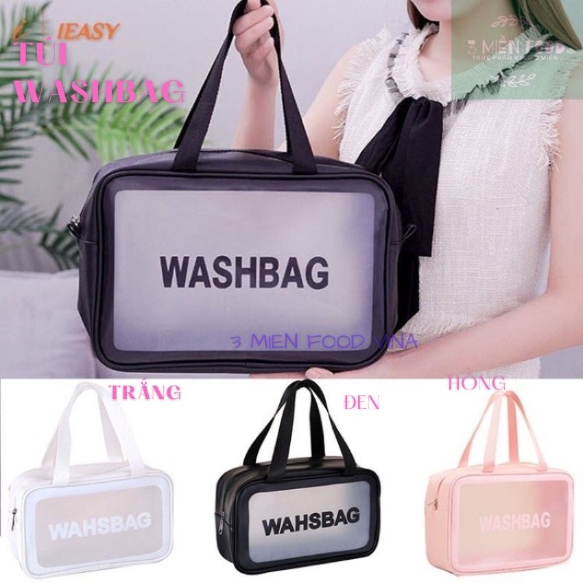 [HCM]Túi đựng mỹ phẩm Washbag trong suốt có quai cao cấp,Túi đựng vật dụng cá nhân không thấm nước-3 MIEN FOOD VINA