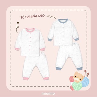 Bộ Sơ Sinh Dài Tay MIOMIO Mỏng Mát Mặc Hè Hình Mặt Mèo