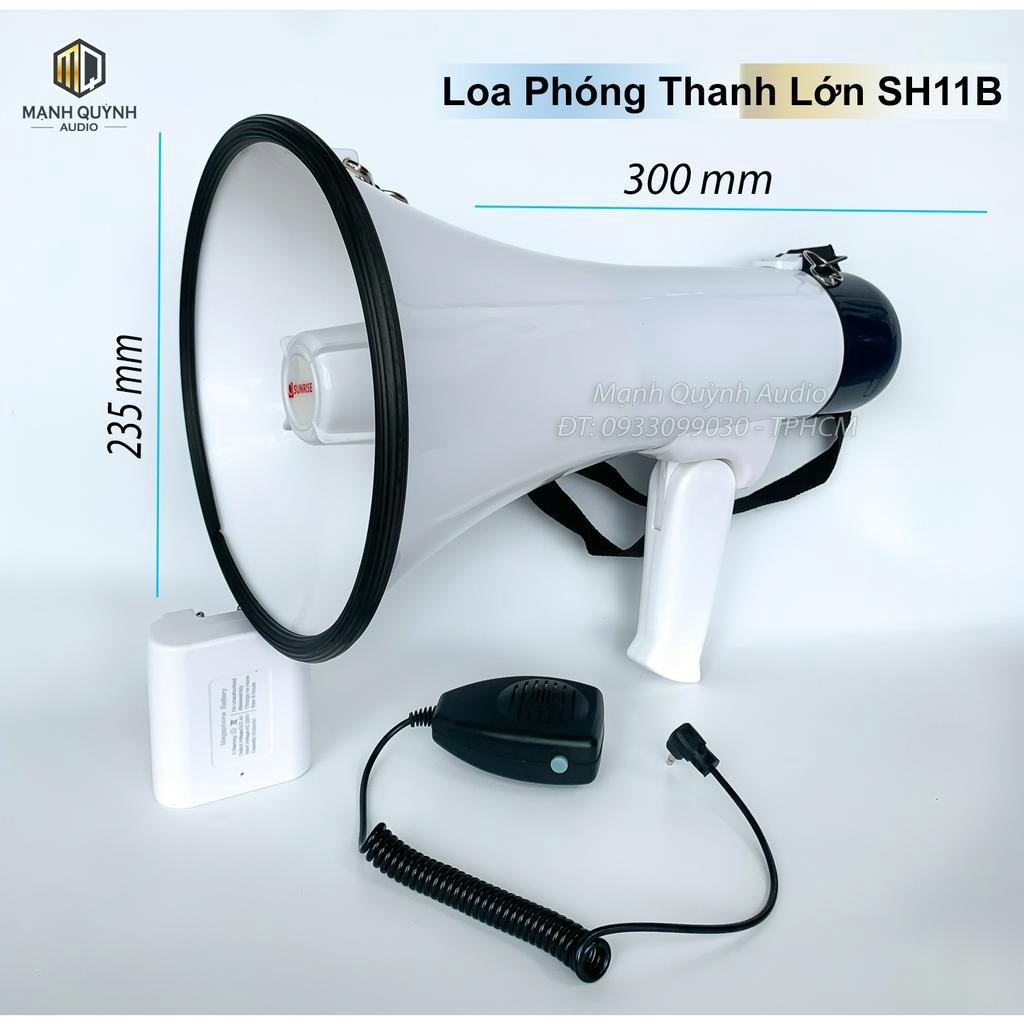 Loa Phóng Thanh SH11B Công Suất Lớn, Có Micro Rời, Ghi Âm Tích Hợp, Còi Hú Báo Động