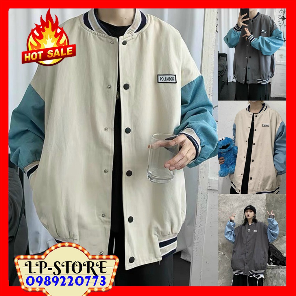 FREESHIP] Áo Khoác Kaki Nam Nữ Unisex - Áo Jacket Bombers Nhung POLEMEOK 2 Màu - Kèm Deal Sốc ( có form rộng XL )