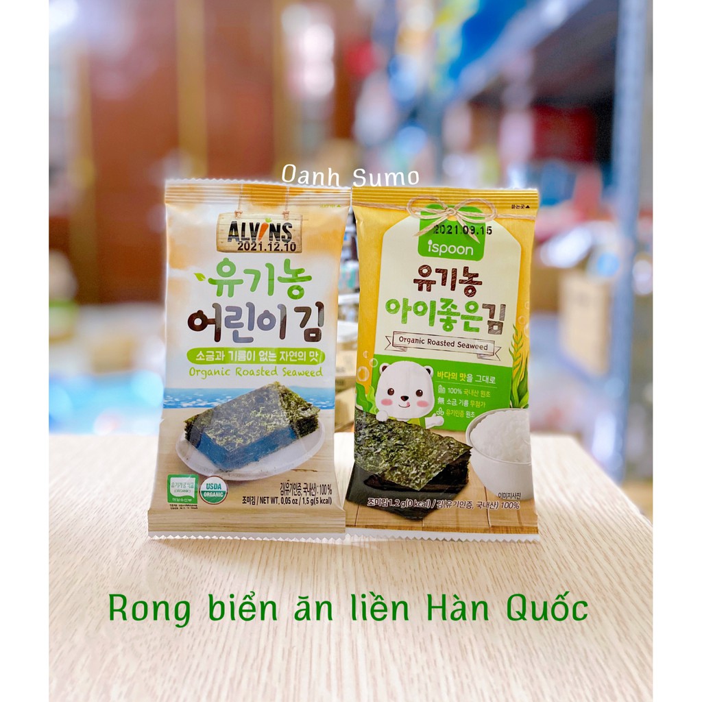 TÁCH LẺ rong biển ispoon - Alvins hữu cơ Hàn Quốc (Date 07/2024)