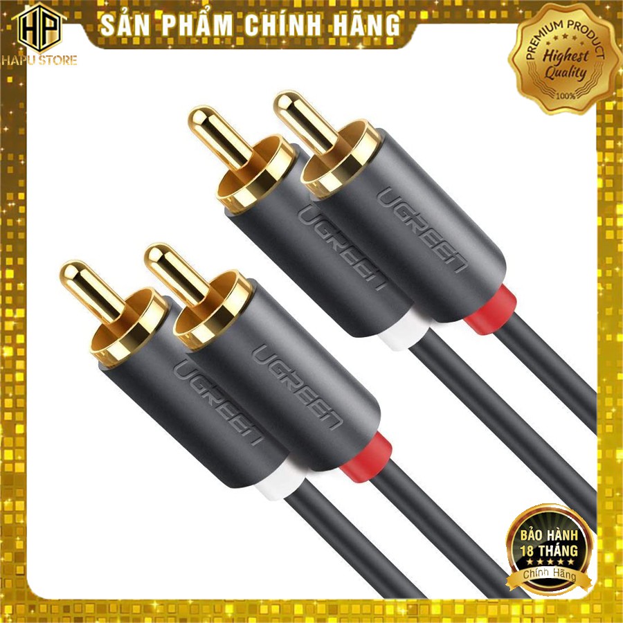 Dây cáp AV 2 đầu RCA dài 1.5M đến 5M Ugreen chính hãng - Hapustore