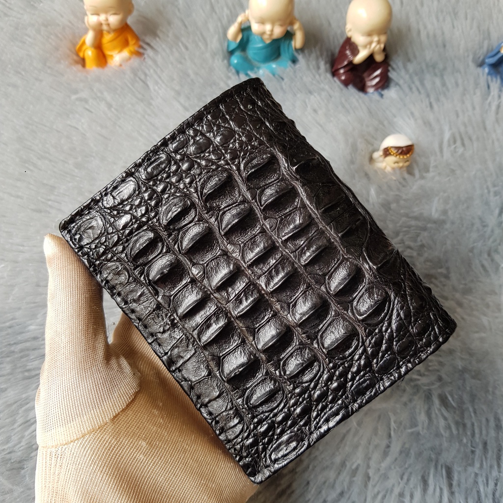 Ví Da Cá Sấu, Da Gù | Ví Cá Sấu 2 Mặt, Ví Da Cá Sấu, Bóp Cá Sấu, Ví Cá Sấu Màu Nâu | Dáng Đứng, Bóp Cá Sấu Nguyên Tấm