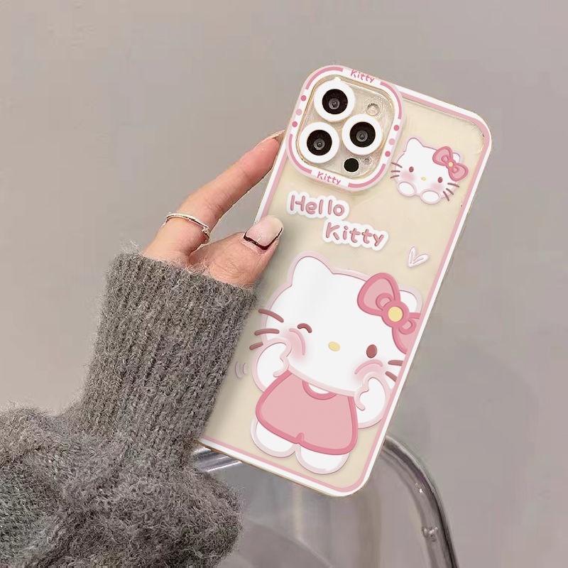 Ốp Điện Thoại Silicone Mềm Nhám In Hello Kitty Cho iPhone 13 Pro Max mini 12 Pro Max mini SE 2020 11 Pro Max X XS Max XR 8 7 6 6s Plus