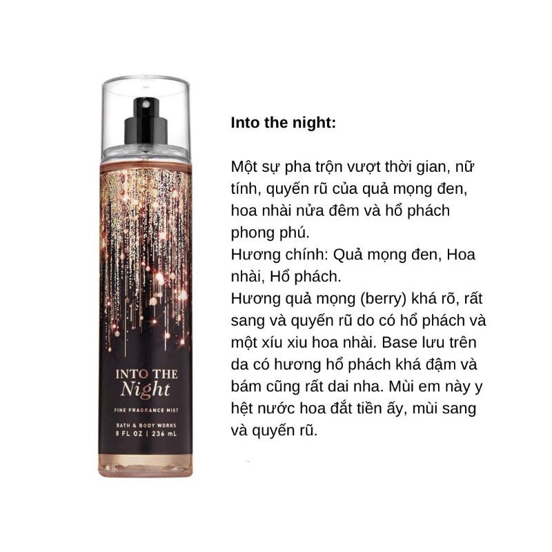 Xịt thơm toàn thân body mist Bath &amp; Body Works 236ML