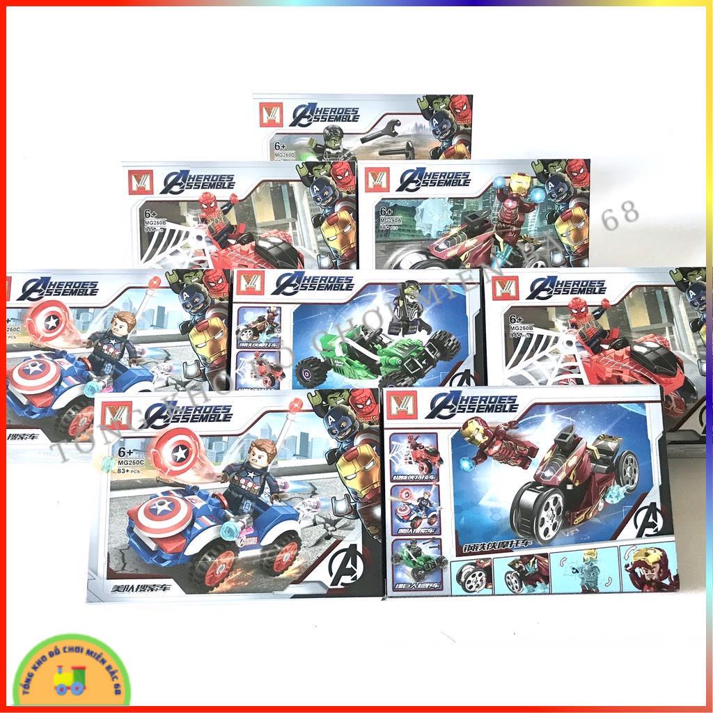 Đồ chơi lắp ráp xếp hình lego siêu anh hùng MG250 người sắt ironman người nhện spiderman captain america Green man