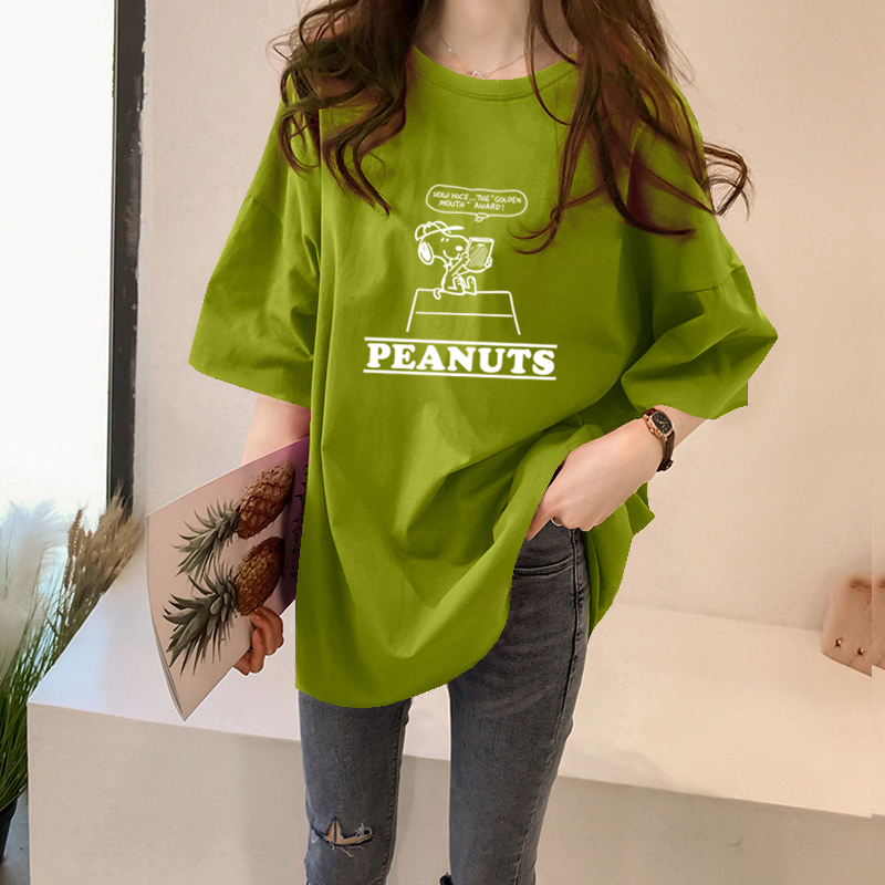 NRVP Áo Thun Nữ Cổ Tròn Ngắn Tay In Chữ Thời Trang