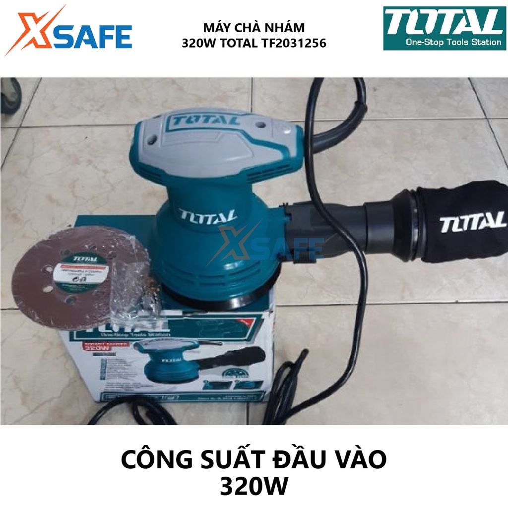 Máy chà nhám tròn TOTAL TF2031256 320W Tốc độ không tải 12000rpm; 125mm, 220-240V ~ 50/60Hz