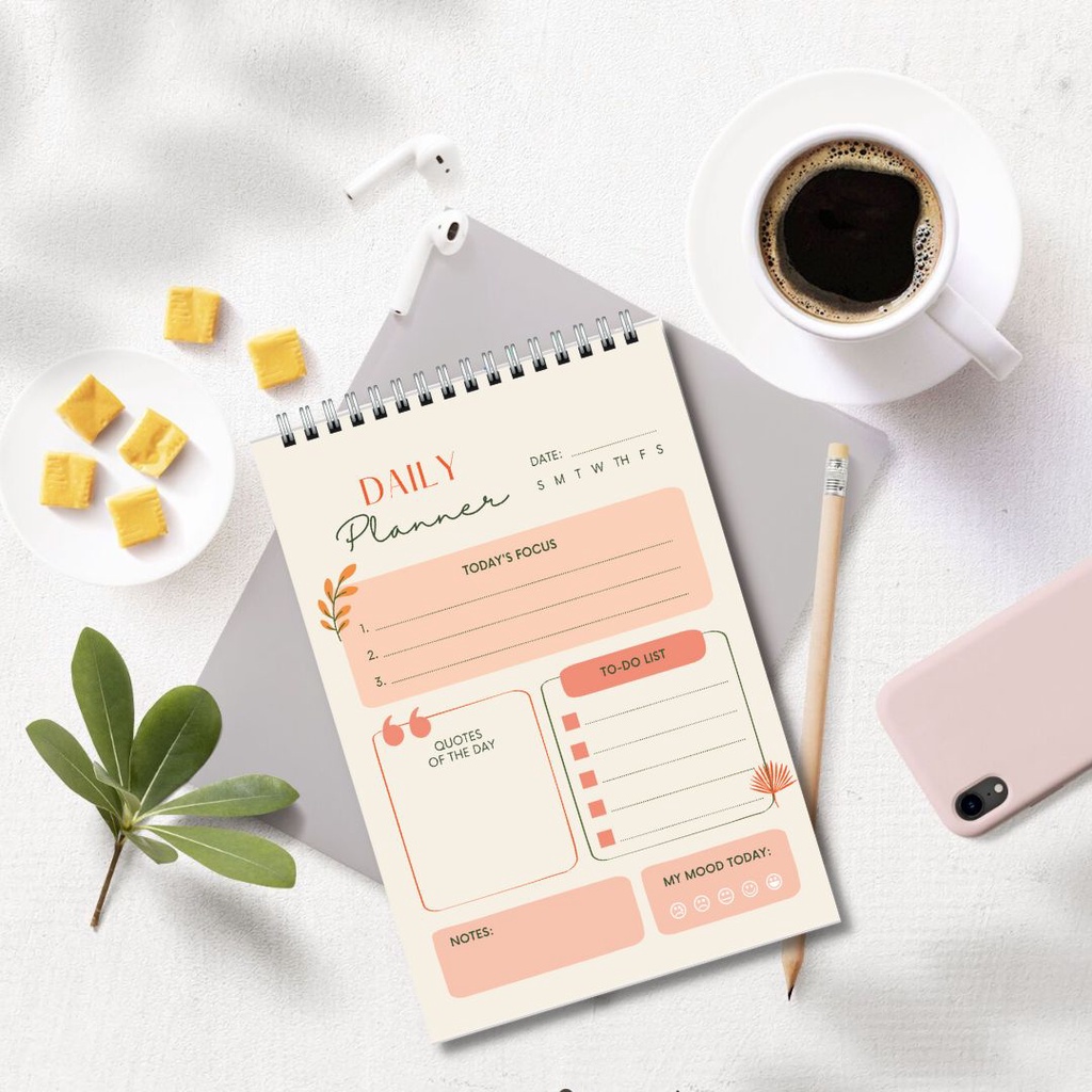 Daily planner sổ lò xo, sổ kế hoạch hằng ngày 14,5x21cm